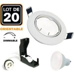 20 spots encastrable orientable blanc avec gu10 6w dimmable blanc neutre 4500k 20 spots encastrable orientable blanc avec gu10 6w dimmable blanc neutre 4500k