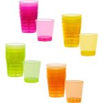 20 verres shots en plastique multicolores - multicolore