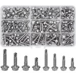 200 pcs vis autoforeuse inox vis perforante metal vis autoperceuse  tte hexagonale m4. 2 m4. 8 assortiment ...
