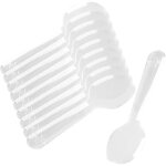 200 pi�ces cuill�res en plastique durables cuill�res en transparen robustes et r�utilisables mini cuill�res ...