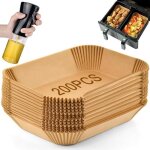 200 pices papier cuisson accessoire pour air fryer feuilles de papier sulfuris pour friteuse dual accessoire ...