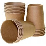 200 x gobelets jetables  caf en carton brun 180ml pour les boissons chaudes et froides