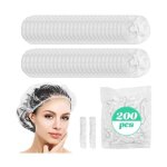 200pcs bonnets de douche cheveux jetable bonnet de douche en plastique pour usage domestique h�tel spa ...