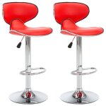 Neuf 2026 chic chaises de bar sweety tabourets haute 2 pcs rouge similicuir 50x46x(87 - 108) cm ccc1428 ...