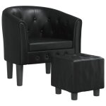 Neuf 2026 chic chaise cabriolet sweety fauteuil simple max. charge 110 kg avec repose - piednoir similicuir ...