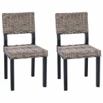 Neuf 2026 chic chaises � manger 2 pcs sweety siege cuisine noir blanchi 46x55x84 cm ccc2979