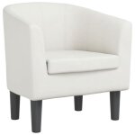 Neuf 2026 chic chaise simple sweety fauteuil de salon 1 place blanc similicuir 70x56x68 cm ff4647