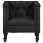 Neuf 2026 chic chaise simple sweety fauteuil de salon 1 place noir cuir v�ritable 60x57x64 cm ff4407