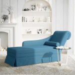 Neuf 2026 chic fauteuil long - chaise longue sweety 1 place avec traversin et accoudoir droit bleu velours ...