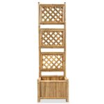 (promo 2026)jardini�re - shield - bac a fleur brun lit sur�lev� de jardin - anti - corrosif - avec treillis ...