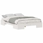 Promo 2026 lit 2 personnes&lit adulte structure de lit - cadre de lit sur�lev� blanc 140 x 190cm bois ...