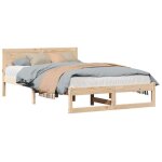 Promo 2026 lit 2 personnes&lit adulte structure de lit - cadre de lit avec t�te de lit naturel 140 x ...
