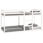 Promo 2026 lit double&lit adulte cadre de lit superpos� - blanc 80x200cm bois de pin massif 6918181