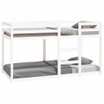 Promo 2026 lit double&lit adulte cadre de lit superpos� - blanc 90x190cm bois de pin massif 8480018