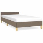 Promo 2026 lit simple&lit adulte structure de lit - cadre de lit avec t�te de lit - taupe 90x190cm tissu ...