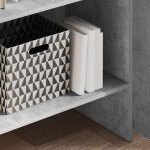 Promo 2026meuble de rangement - gris biblioth�que - clarence - pour salon - gris b�ton 60 x 35 x 180cm ...