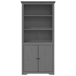 Promo 2026meuble de rangement - gris biblioth�que - clarence - pour salon - bodo gris 82 x 40 x 173cm ...