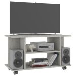 Promo 2026meuble tv / cabinet - uu - meuble de salon - armoire tv / hifi - et roulettes gris b�ton 80x40x45cm ...