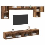 Promo 2026unit�s murales tv avec led 6 pcsbanc tv meuble hifividaxltable tv - bois ancien - bois ding�nierie ...