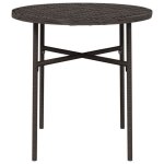 [20571]table � th� - 2 personnes - meuble de balcon - marron 45 cm r�sine tress�epoids:2. 4 kg