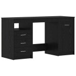 [2096174]bureau � domicile table dordinateur1 personne 2 pcs ch�ne noir 140x50x76cm bois ding�nieriepoids:48. ...