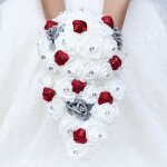 Bouquet de mariage - bouquet de mariage - cascade - 20 cm - fleurs artificielles - strass