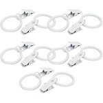 Anneaux de rideaux - 20pcs - blanc - r�sistants � la rouille - installation facile