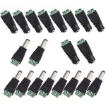 20pcs dc dalimentation connecteur m�le / femelle 21 x 55 mm fiche 12v prise jack adaptateurs pour prise ...