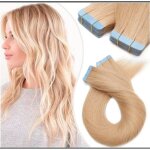 20pcs extensions de cheveux adhesive bande adhsive ruban adhsif tape in 51cm blond sabl