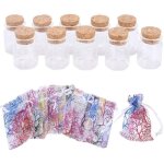 20pcs mini bocaux mariage en verre avec bouchons en li�ge bouteille souvenir pour bouteilles de souhait ...