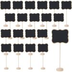 20pcs mini tableau noir panneau daffichage petite ardoise craie avec support en bois pour mariage buffet ...