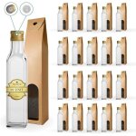 20x bouteilles en verre 500ml avec bouchon a vis dor avec bec verseur + 20 botes - huile dolive