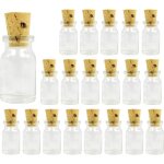 20x mini bouteille en verre 7 ml avec bouchon en lige - petit flacon pour diffuseur cadeaux de mariage ...