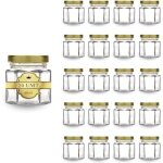 20x petit pot de miel hexagonal avec couvercle 60ml - mini bocaux idal pour la conservation de miel ...