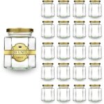 20x pot de miel hexagonal avec couvercle 180ml - id�al pour la conservation de miel confiture �pices