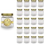 20x pot en verre carr pour pices 50ml avec couvercle - bocaux rangement cuisine - pices confiture