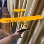 (20x18cm / yellow)girouette m�tallique pour avion piper j3 cub indicateur de direction du vent en ext�rieur ...
