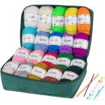 20x30g kit de pelotes de laine a tricoter en acrylique avec 2 crochet gratuit2 aiguilles8 marqueurs epingles ...