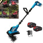 21v motoculteur - 360rpm motoculteur �lectrique - double rouleau - 4 lames - largeur coupe 170 mm - profondeur ...