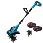 21v motoculteur �lectrique sans fil - 360rpm motoculteur - double rouleau - 4 lames - largeur coupe 170 ...