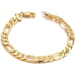 Bracelet - homme / femme - gourmette - identit - maille cheval - simple - 20 cm - plaqu or jaune 750 ...
