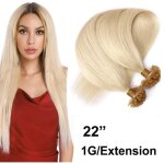 22 pouces extension de cheveux kratine pose  chaud 100 mches [1g - mche] blond platine