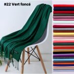 * 22 vert fonc foulard foulard imitation cachemire de couleur unie