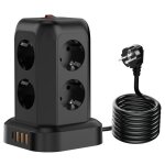 2200w tour multiprise �lectrique avec interrupteur 8 prises 3 usb - a1 usb - c c�ble 1. 8 m protection ...