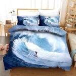220x240cm - parure de lit surf pour homme garon adolescent motif ocan 3d style sportif housse de couette ...