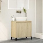 [22593]meuble d�vier - meublechic - meuble sous lavabo salle de bain - ch�ne sonoma 58x33x60 cm bois ...