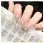 Autocollants ongles gel uv - 22pcs - brillant - auto - adhsifs - faciles  appliquer - durables