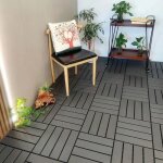 22x caillebotis ext�rieur composite wpc 30x30cm dalles de terrasse � clipser (4m�) pour balcon et jardin ...