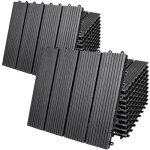 22x dalles de jardin clipsables en bois composite wpc anthracite 30 x 30 cm type classique rev�tement ...
