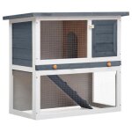 2334live]clapier dextrieur vintage - cage enclos pour petits animaux lapin 1 porte gris bois fr meuble ...